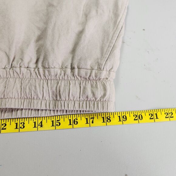 A New Day Womens Cropped Linen Pants Size XXL Wide Leg Beachy Neutral Vaca Tan - Picture 8 of 13